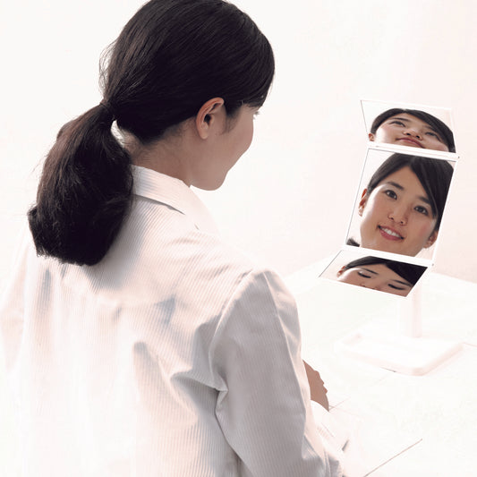 360度回転スタンドミラー ホワイト